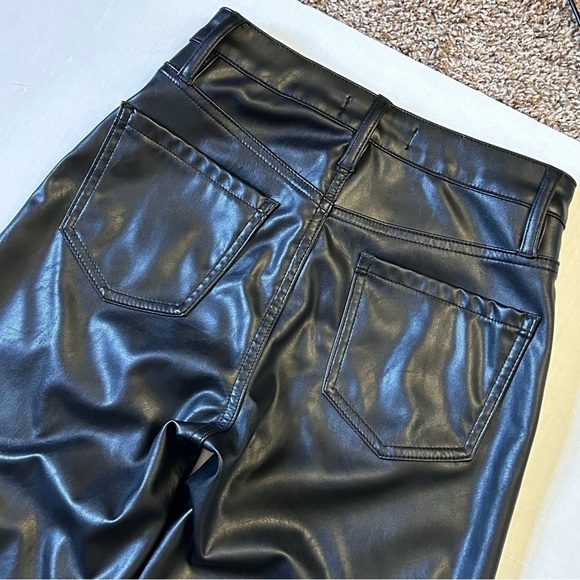 Dollhouse Black Vegan Leather Wide Leg Cropped Pants 25 - Picture 10 of 13